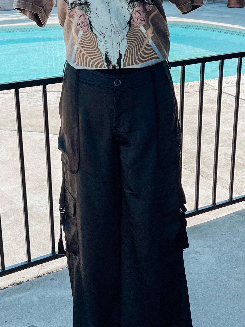 Cargo style wide leg Pants women
